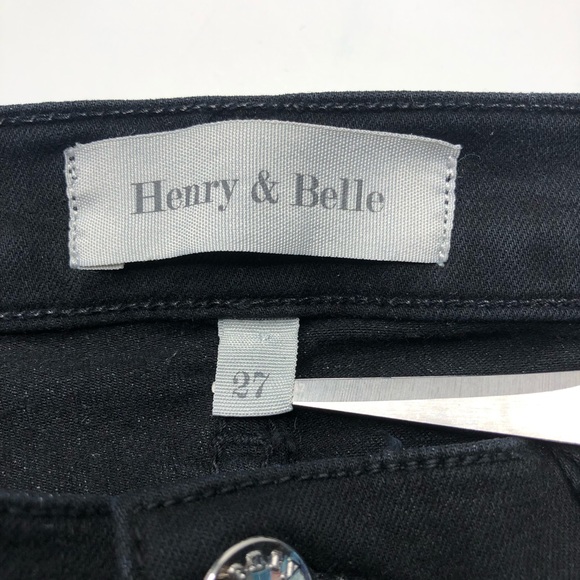 Henry & Belle Black Super Skinny Ankle Biker Jeggings in Slick - Picture 13 of 16